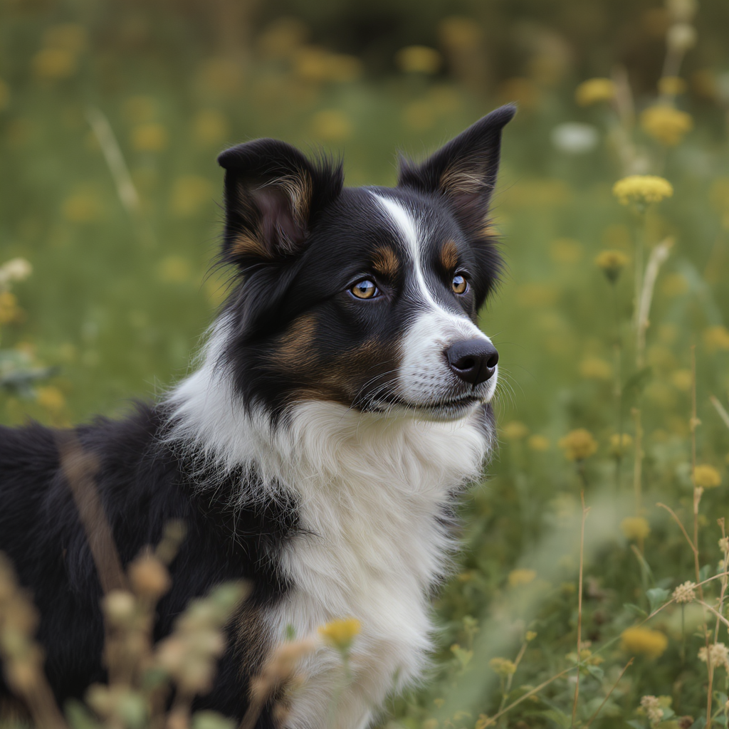 Border Collies Looking Around