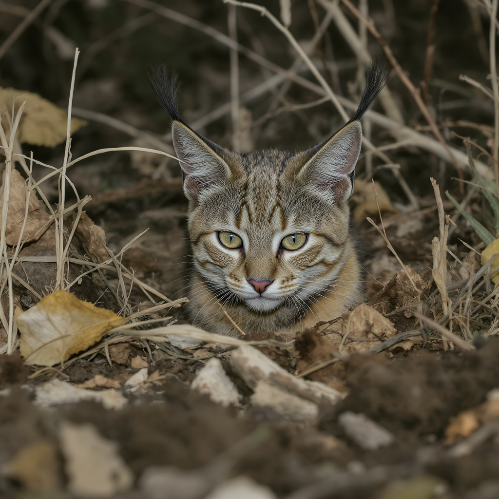 Caracals Hiding