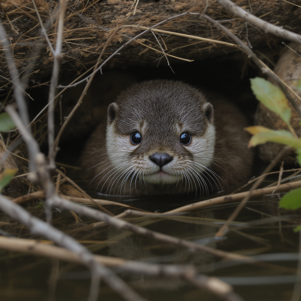 Otters Hiding