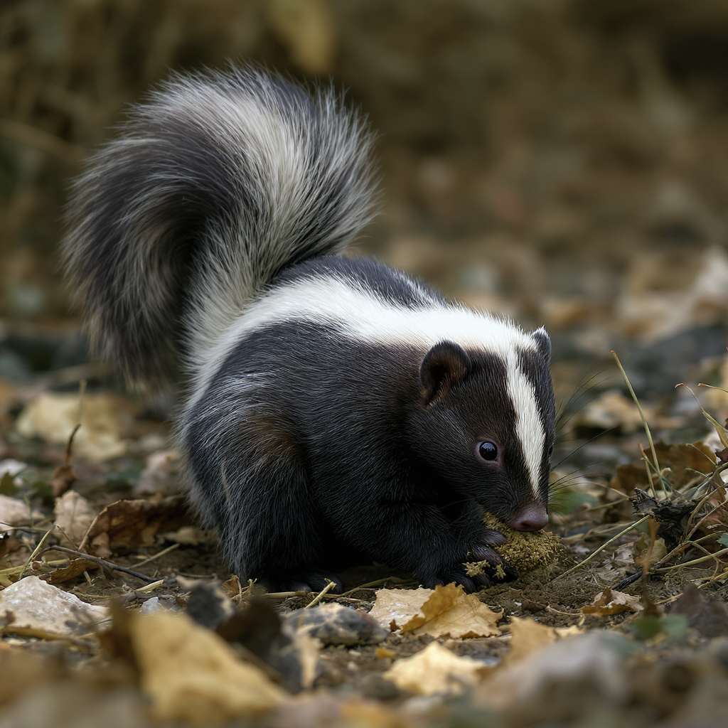 Skunks Feeding